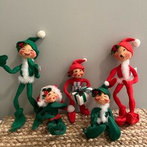 Annalee Mobilitee Christmas Elves. Good condition.